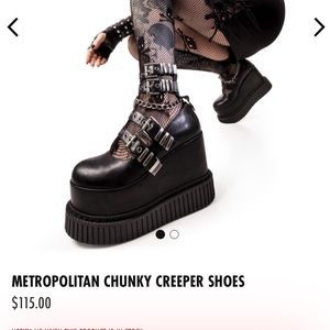 BNIB Lamoda Chunky Metropolitan Creeper Wedges US8, Hardware punk